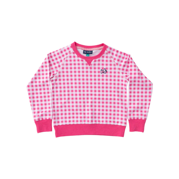 PINK GINGHAM SUNSET STROLL SWEATSHIRT