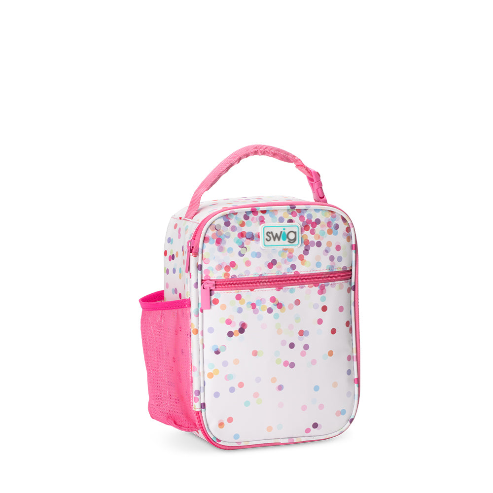 1pc White Cute Lunch Box Bag With Handle, Large Capacity
