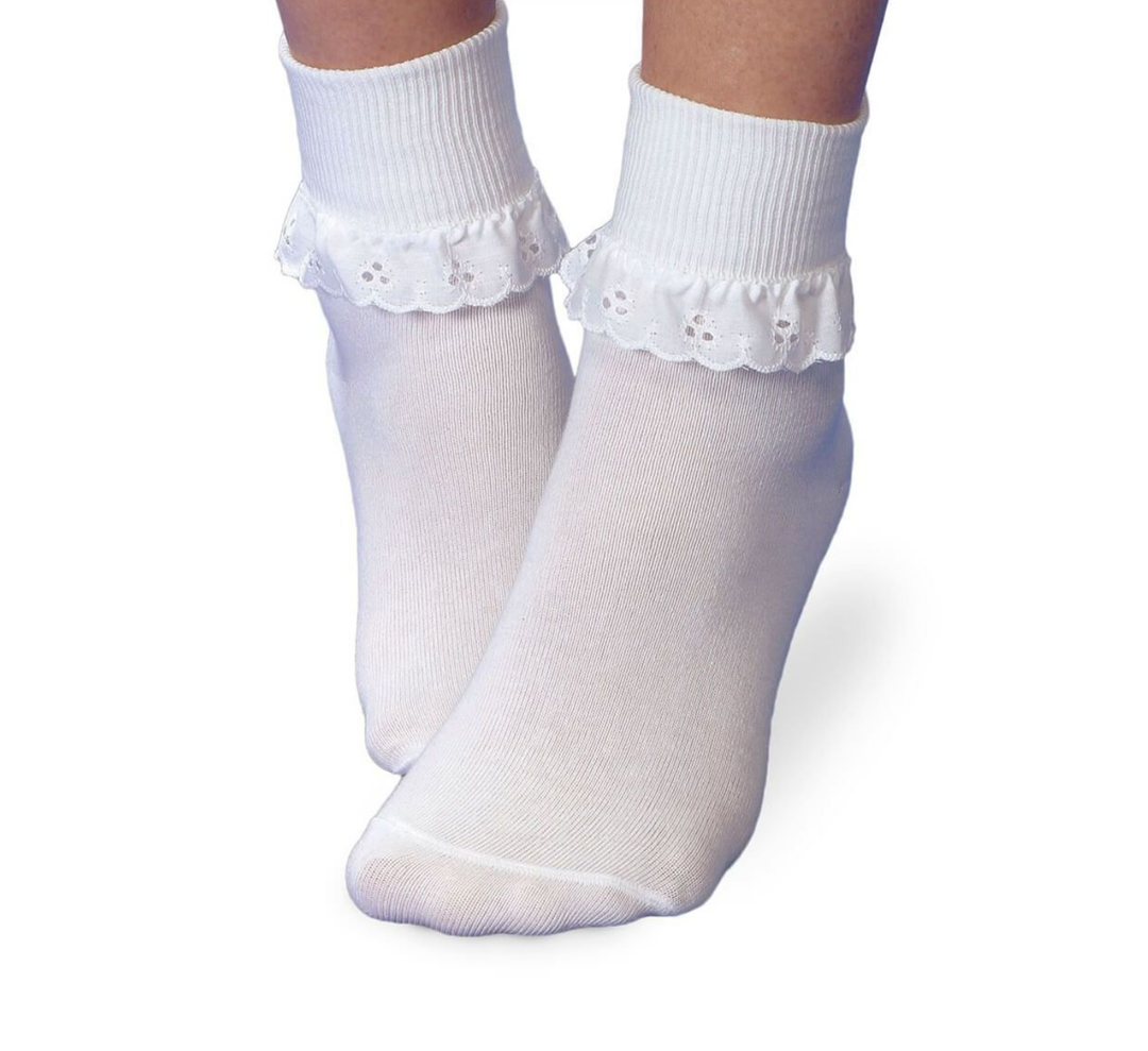 JEFFERIES EYELET RUFFLE SOCKS