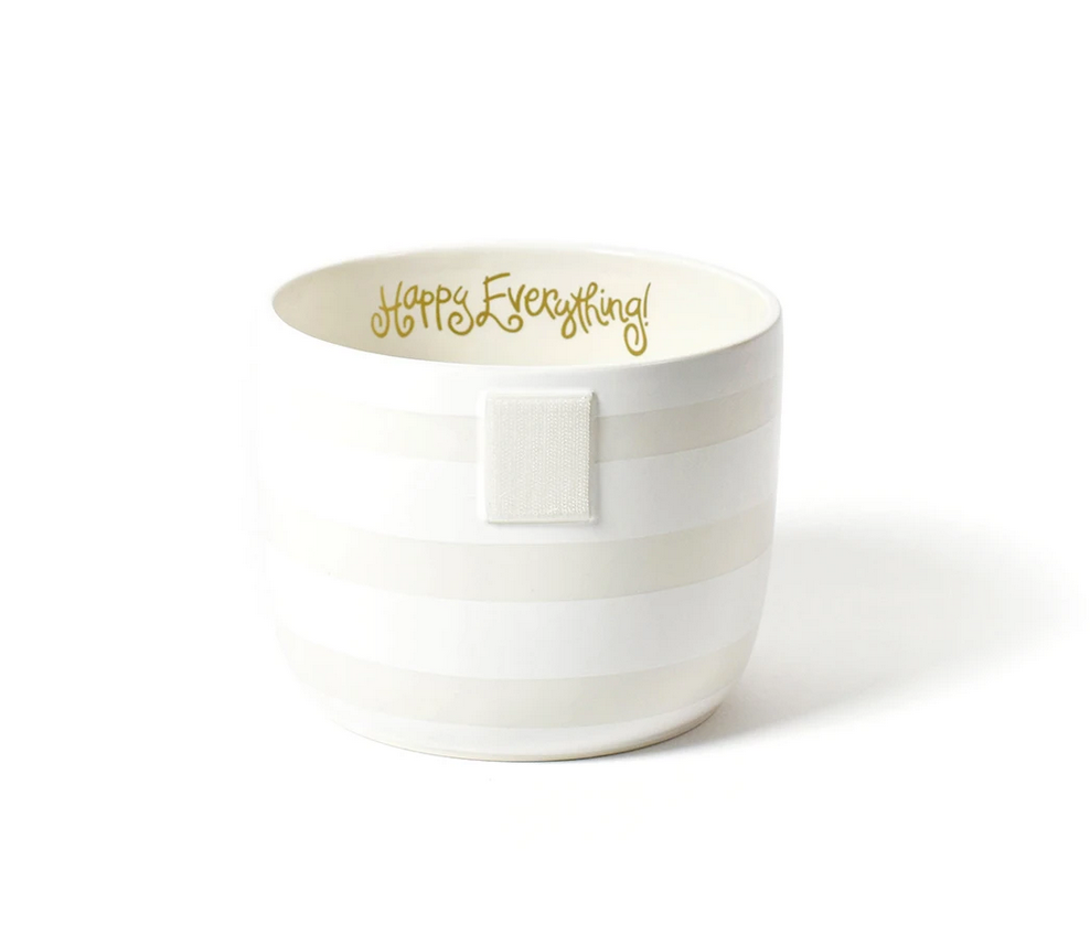 WHITE STRIPE HAPPY EVERYTHING MINI BOWL