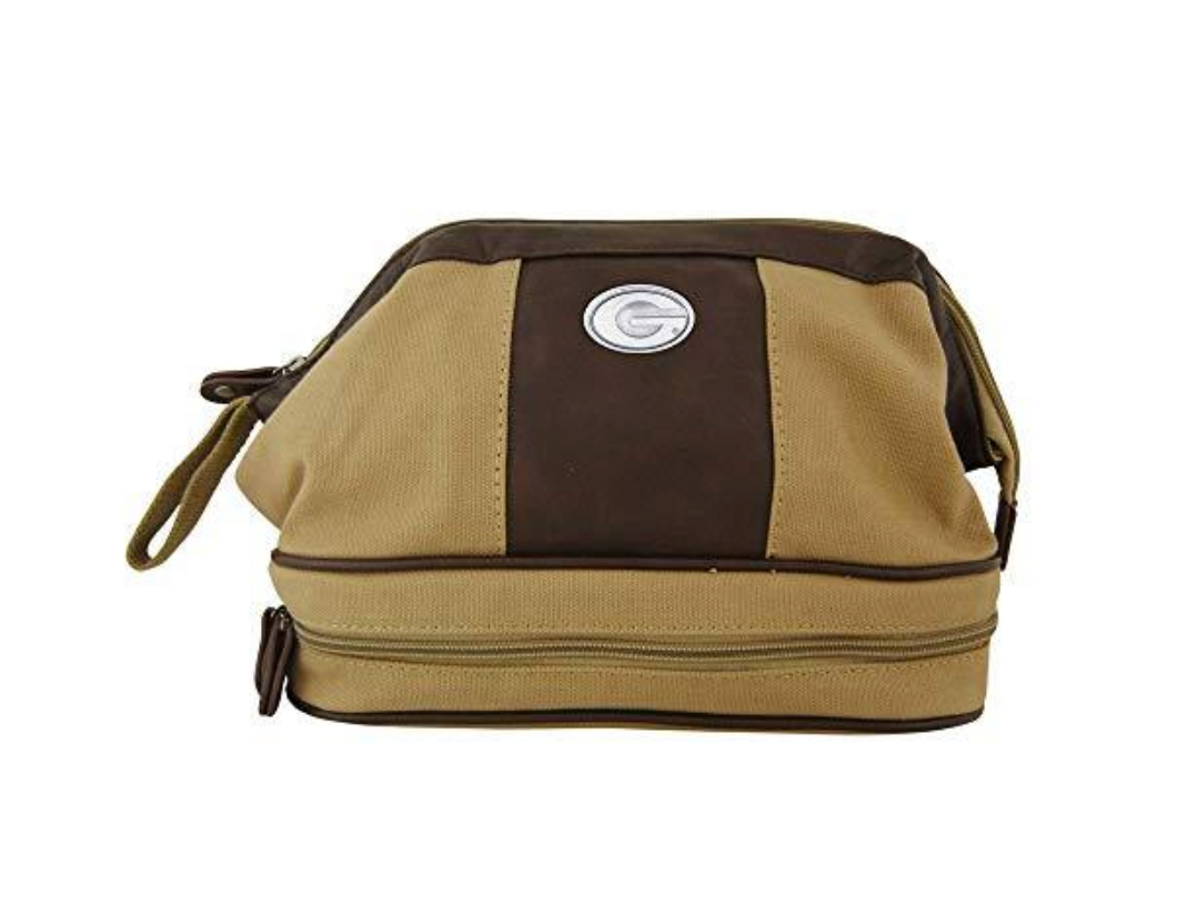 UGA KHAKI CANVAS HYGIENE BAG