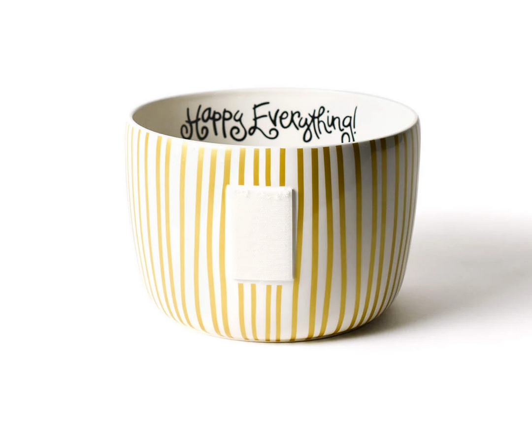 GOLD STRIPE BIG HAPPY EVERYTHING BOWL