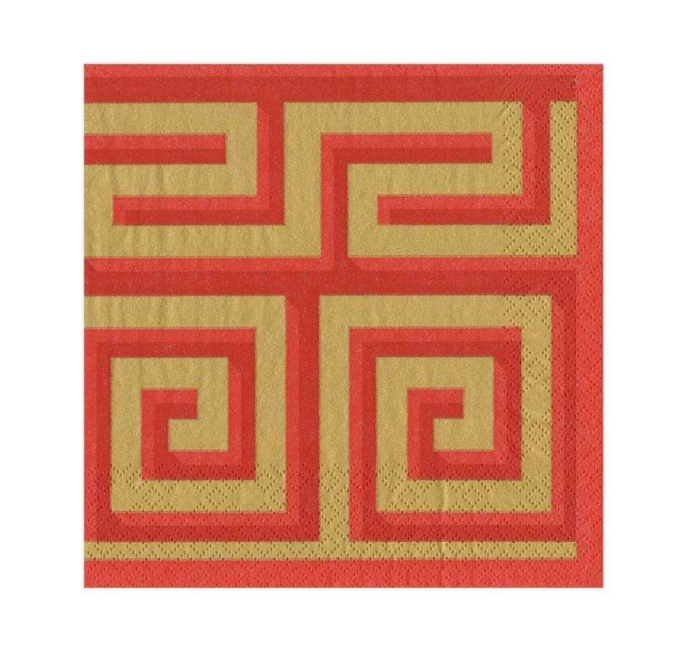 FINAL SALE GREEK MEANDER COCKTAIL NAPKIN