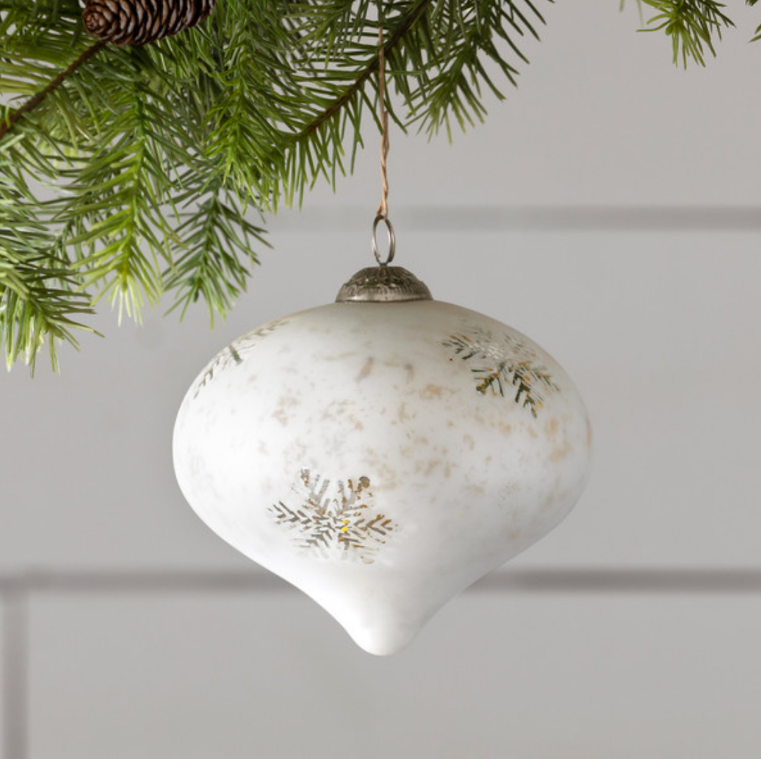 SNOWFLAKE ONION SHAPE ORNAMENT