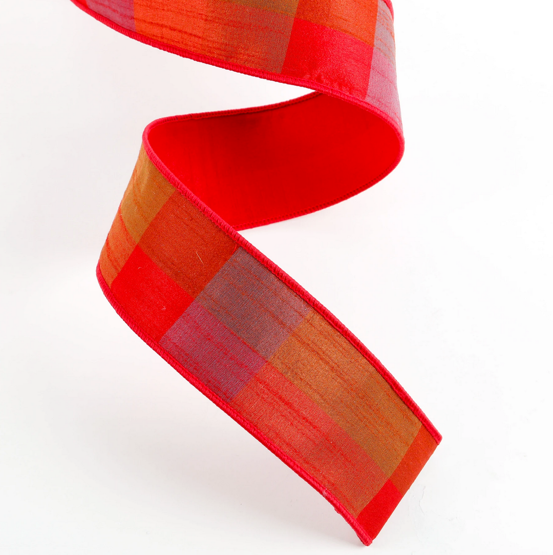RED, BLUE, GOLD PLAID RIBBON