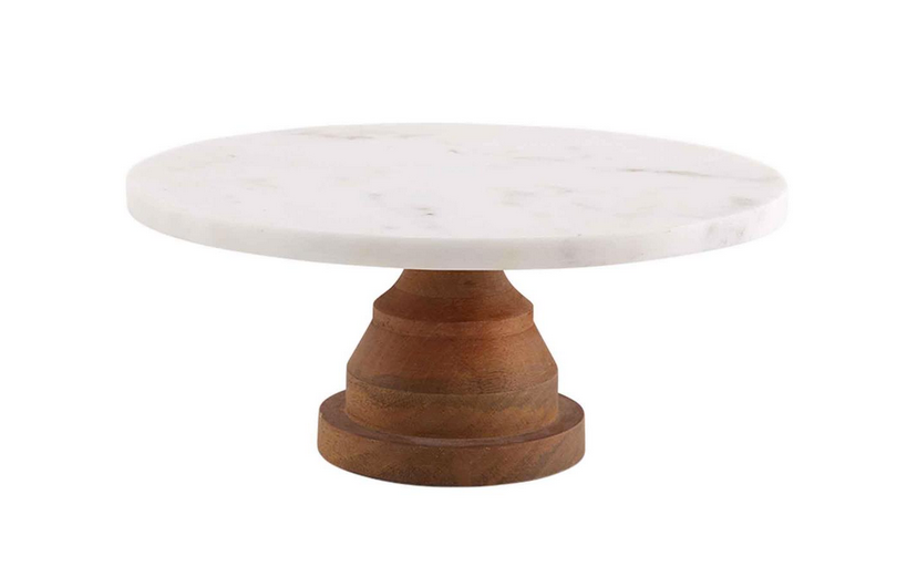 MARBLE WOOD PEDESTAL