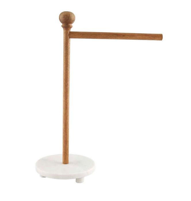 MARBLE WOOD TOWEL HOLDER