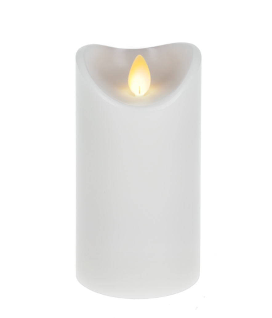 LUXURYLITE LED WAX PILLAR CANDLES WHITE 3X6 Walker Boutique