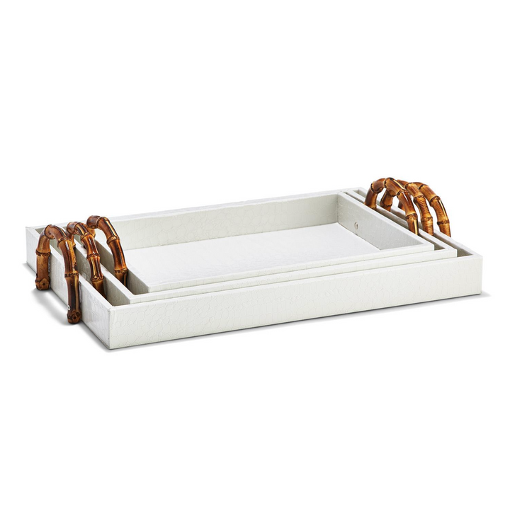 WHITE CROCODILE DECORATIVE TRAY