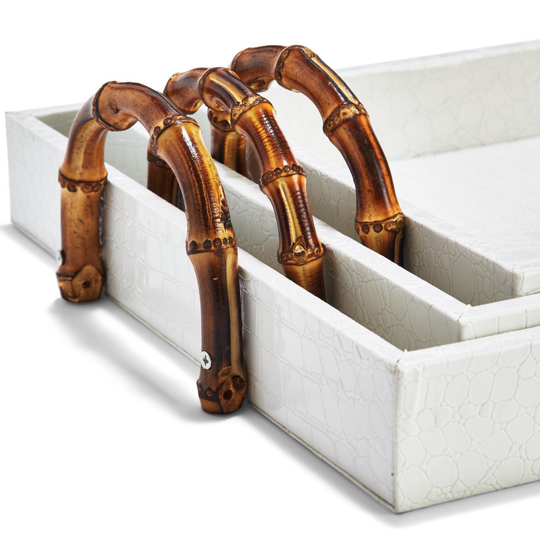 WHITE CROCODILE DECORATIVE TRAY