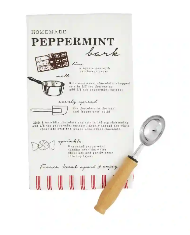 PEPPERMINT BARK RECIPE TOWEL SET