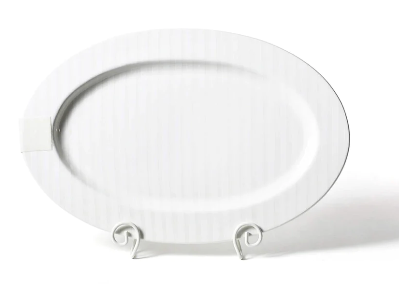 WHITE STRIPE BIG OVAL ENTERTAINING PLATTER