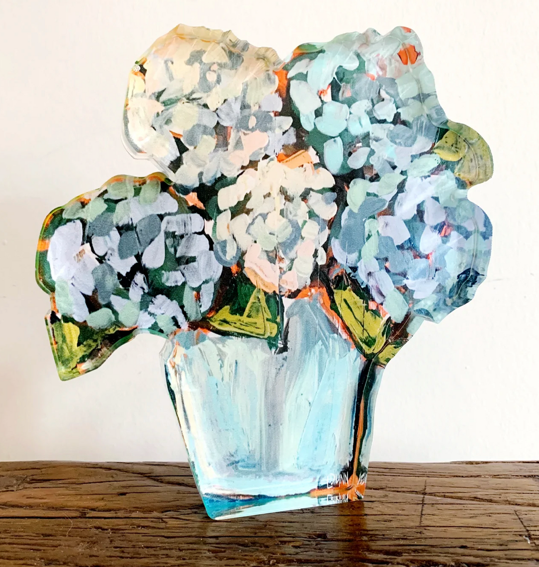 BLUE HYDRANGEA ACRYLIC BLOOM BLOCK
