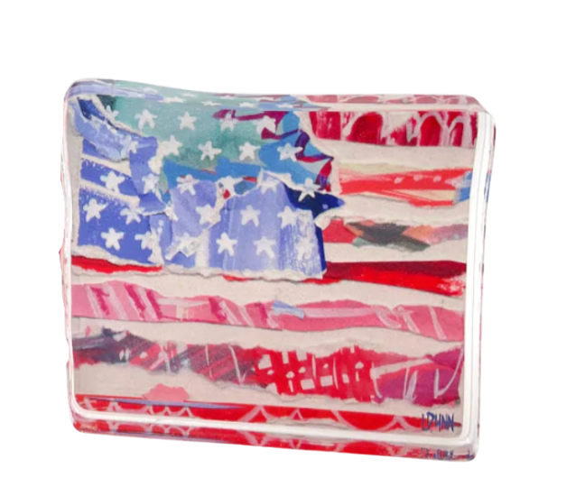 FLAG, STARS AND STRIPES ACRYLIC BLOCK
