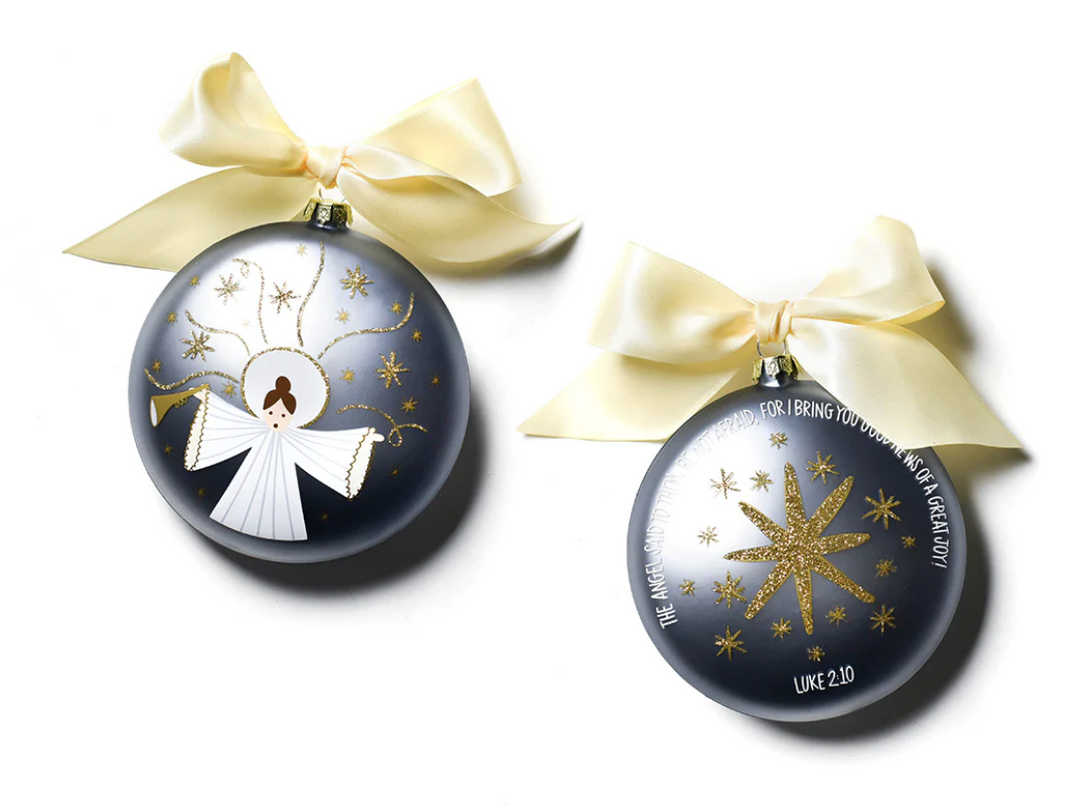 BIRTH OF CHRIST - LUKE 2:10 GLASS ORNAMENT