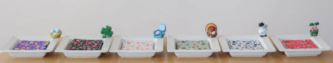 NORA FLEMING PINSTRIPES NAPKIN AND CANDY HOLDER