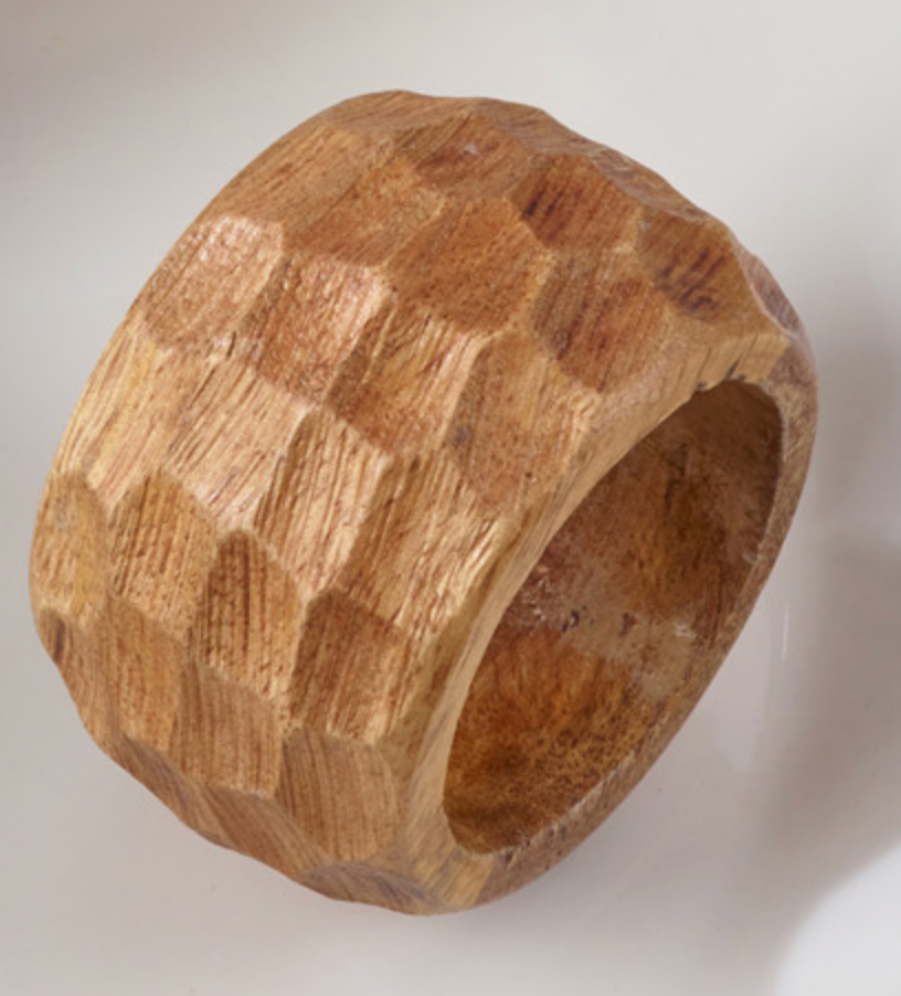 CHUNKY WOOD NAPKIN RING SET OF 4