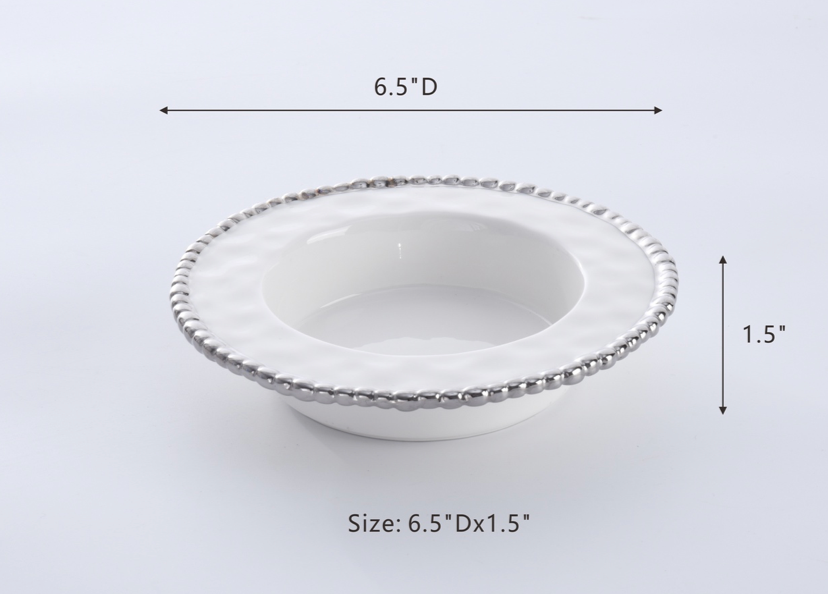 WHITE AND SILVER WINE BOTTLE COASTER