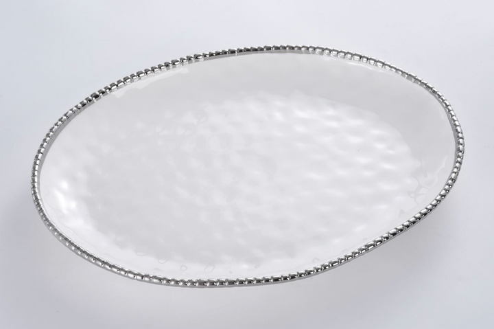 SILVER & WHITE SALERNO OVAL PLATTER