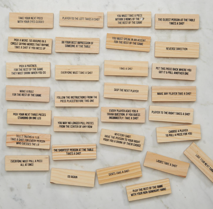 CHILL OUT STUMBLING BLOCK GAME WITH A TWIST IN A GIFT BOX