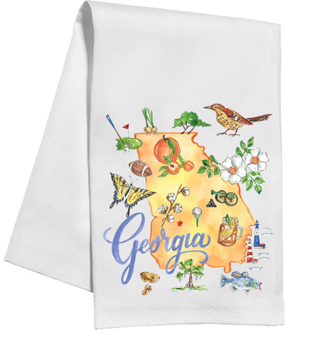 GEORGIA HANDPAINTED ICONS KITCHEN TOWEL
