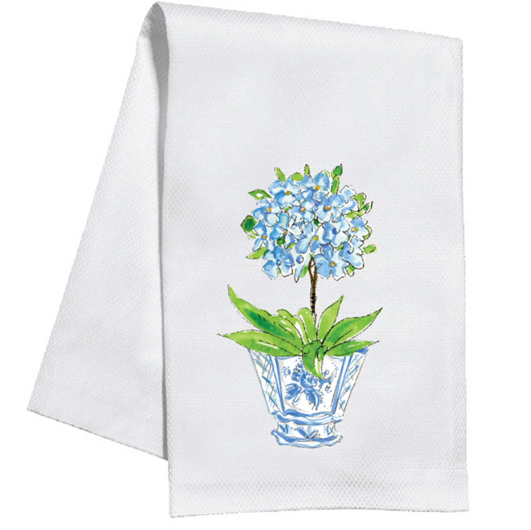 BLUE PRIMROSE IN CASHE POT KITCHEN TOWEL
