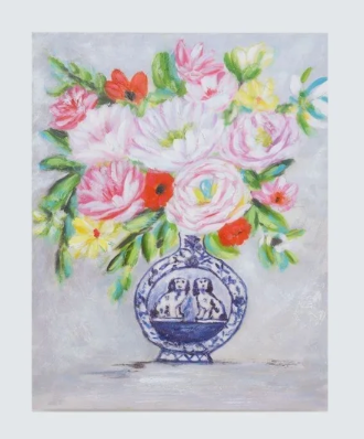 BLUE AND WHITE VASE CANVAS ART