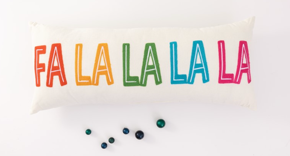 FALALALALA EMBROIDERED PILLOW