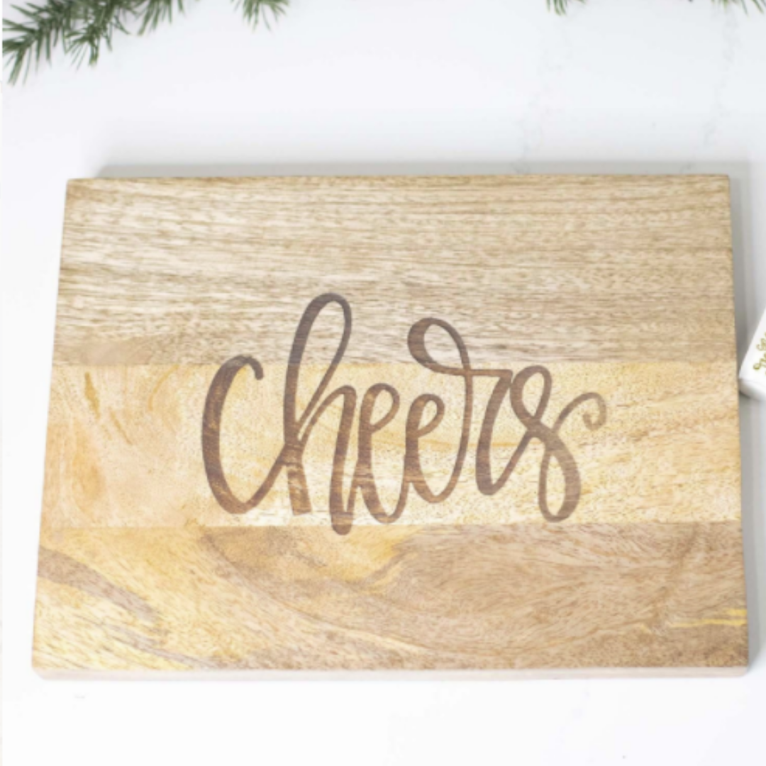 CHEERS WOODEN SERVEBOARD
