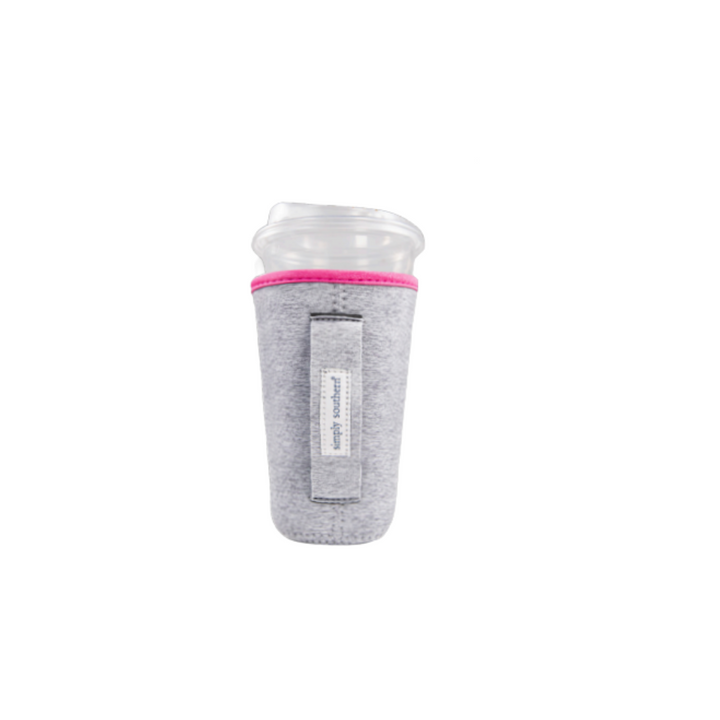 GREY & PINK SOLID DRINK SLEEVE