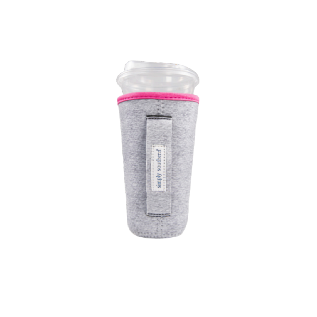 GREY & PINK SOLID DRINK SLEEVE