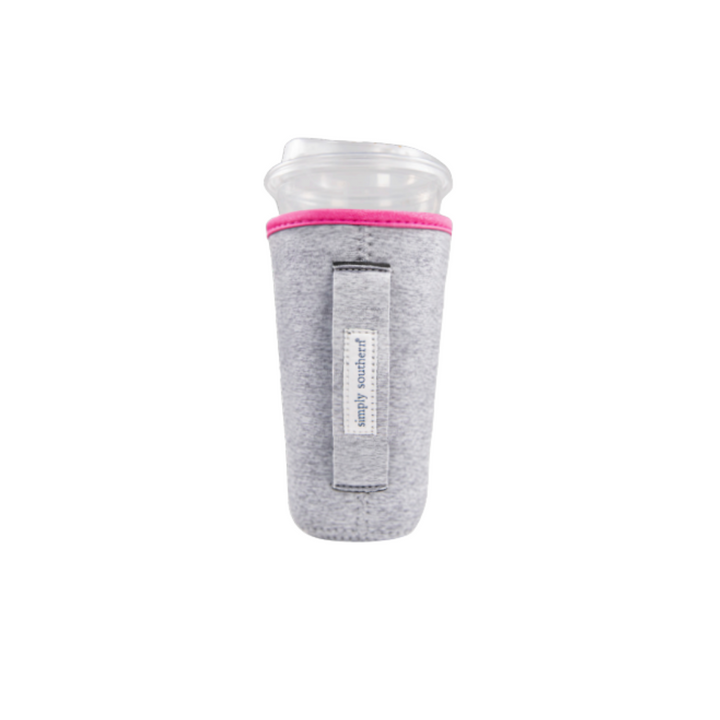 GREY & PINK SOLID DRINK SLEEVE