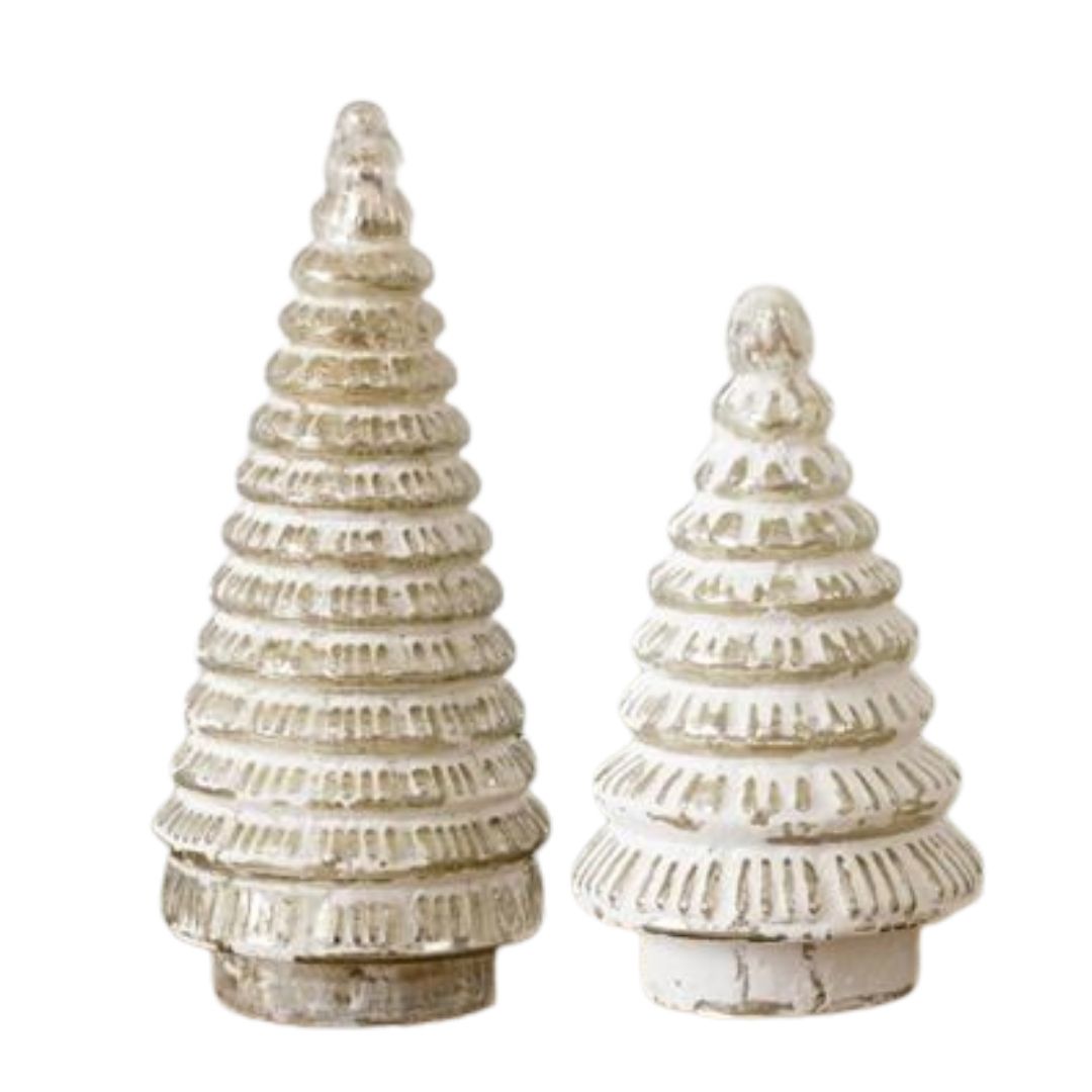 FROSTED MERCURY GLASS TREE
