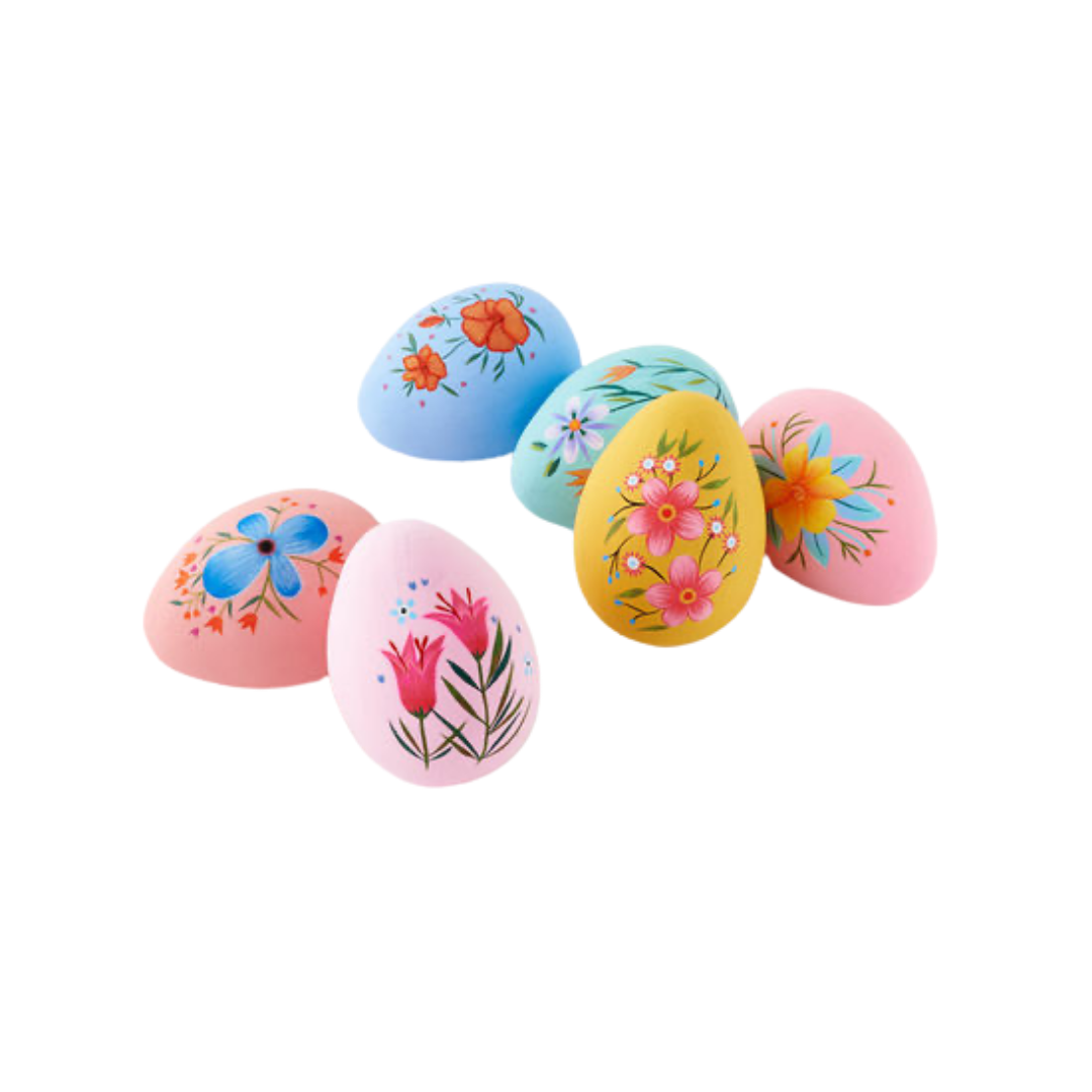 LARGE HAND PAINTED FLORAL EGG
