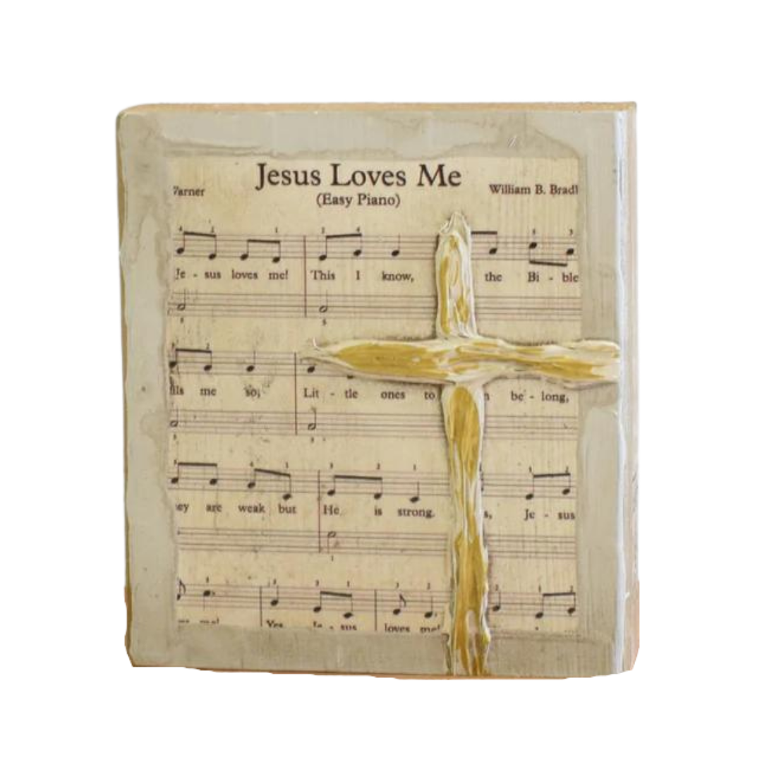 JESUS LOVES ME W/ CROSS BY SUSAN HOOD