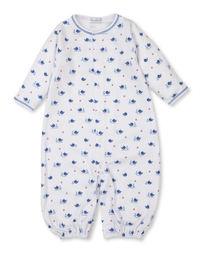 KISSY KISSY BREACHING WHALES BLUE CONVERTIBLE GOWN