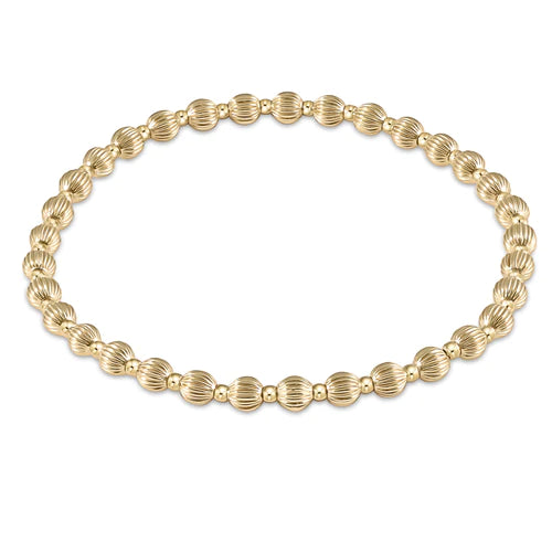 EXTENDS - DIGNITY GRATEFUL PATTERN 4MM GOLD BEAD BRACELET