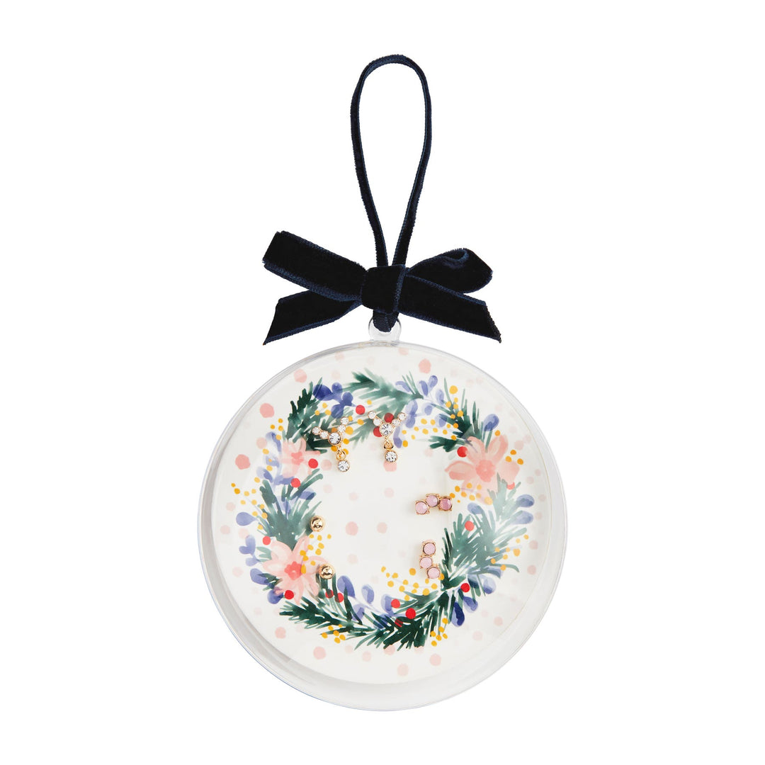 WREATH HOLIDAY ORNAMENT EARRING SET
