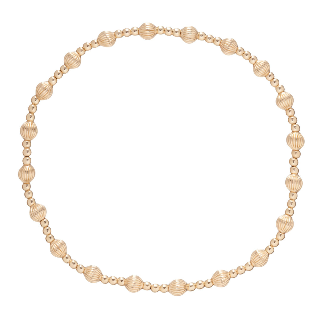 DIGNITY SINCERITY PATTERN 4MM GOLD BEAD BRACELET