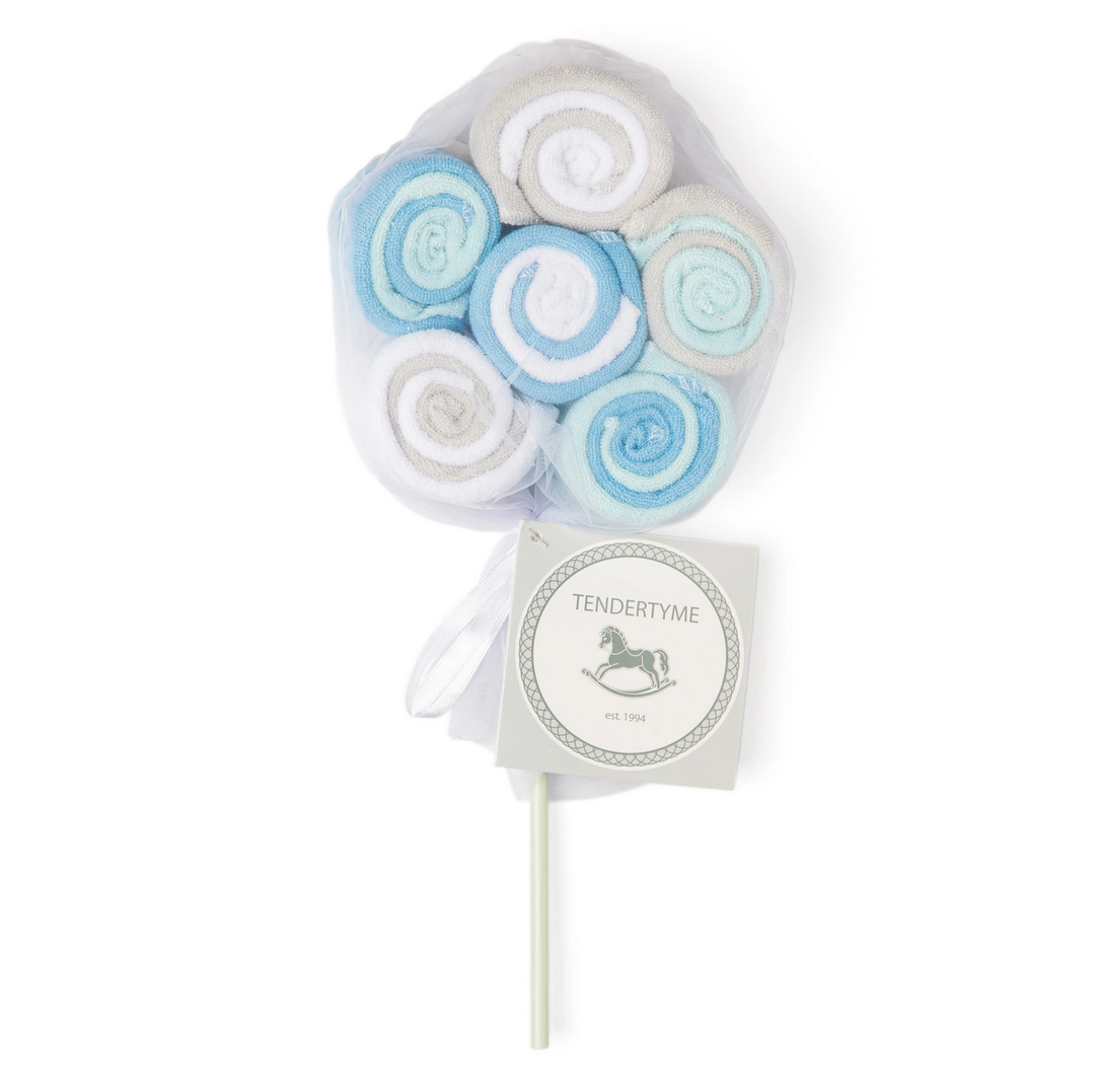 BLUE LOLLIPOP WASHCLOTH SET