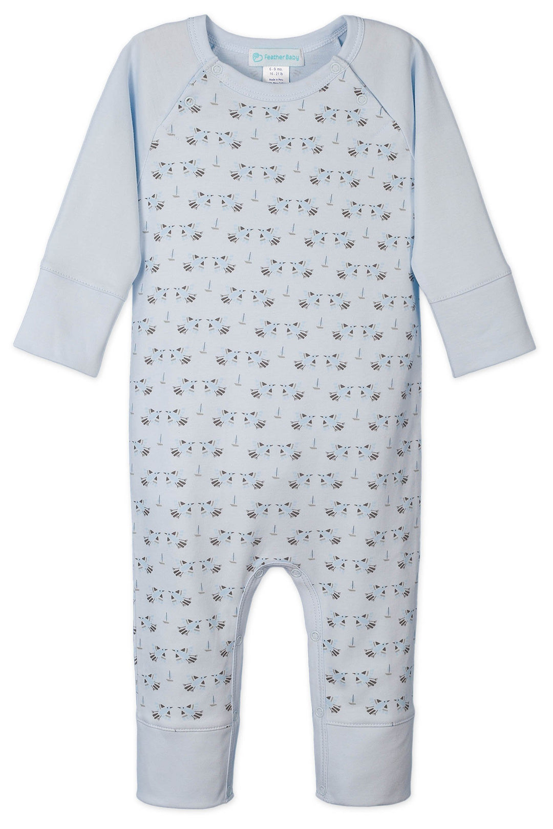 SAILOR SLEEVE ROMPER - DOVES ON BLUE