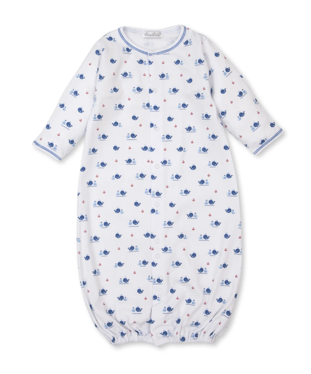 KISSY KISSY BREACHING WHALES BLUE CONVERTIBLE GOWN