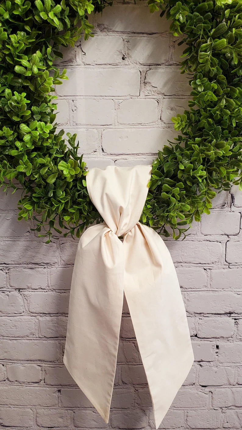 CUSTOM MONOGRAM NATURAL WREATH SASH