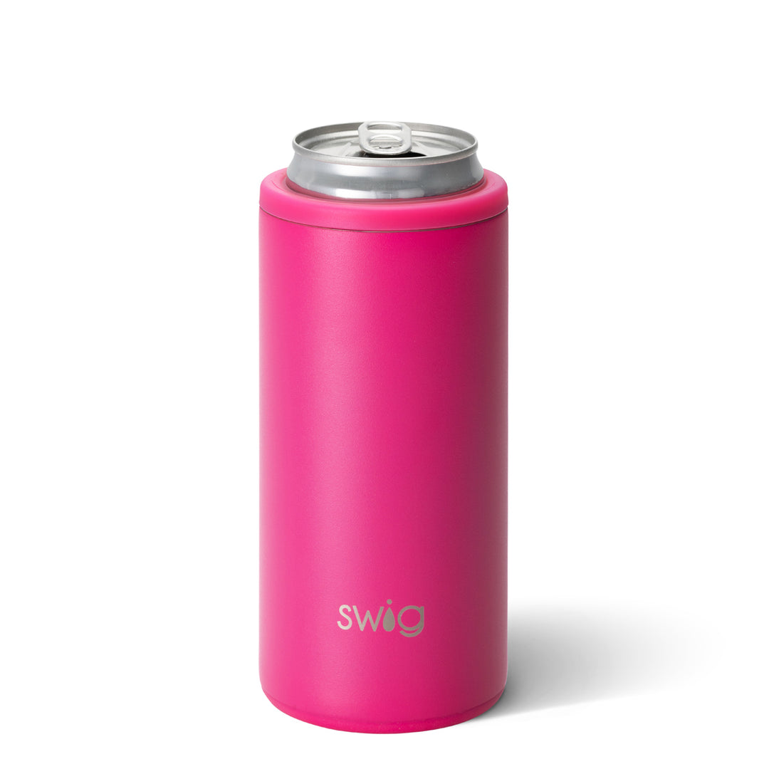 SWIG 12OZ SKINNY CAN COOLER, MATTE HOT PINK
