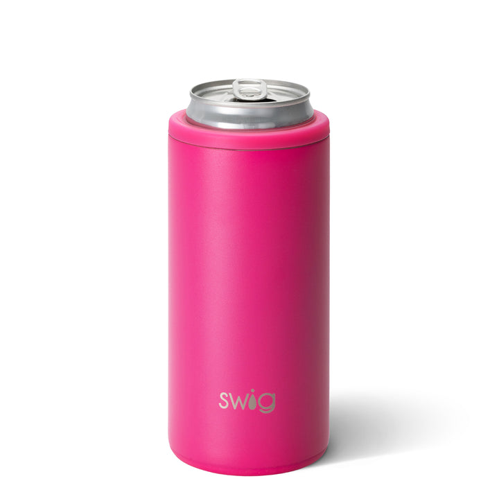 SWIG 12OZ SKINNY CAN COOLER, MATTE HOT PINK
