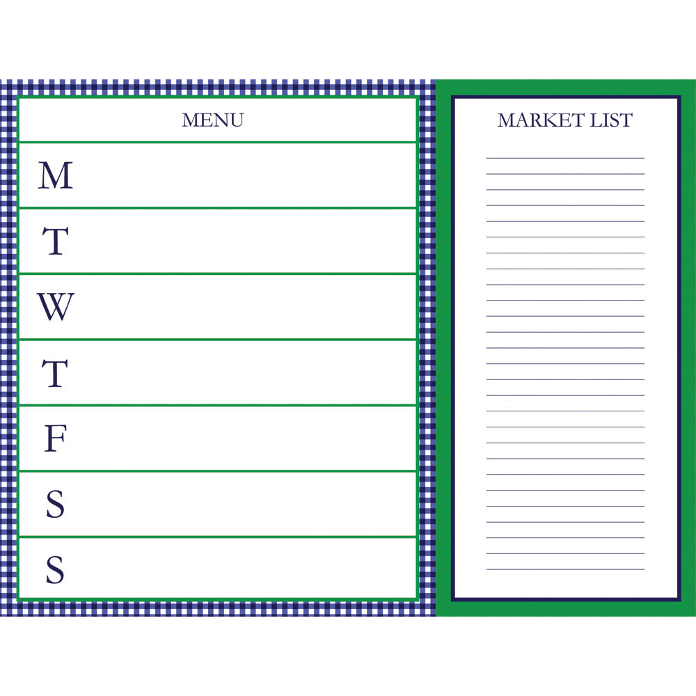 MENU PLANNER WITH TEAR OFF MARKET LIST NOTEPAD