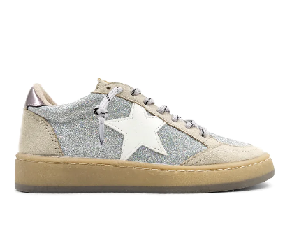 PIERA SILVER GLITTER STAR KIDS SNEAKER