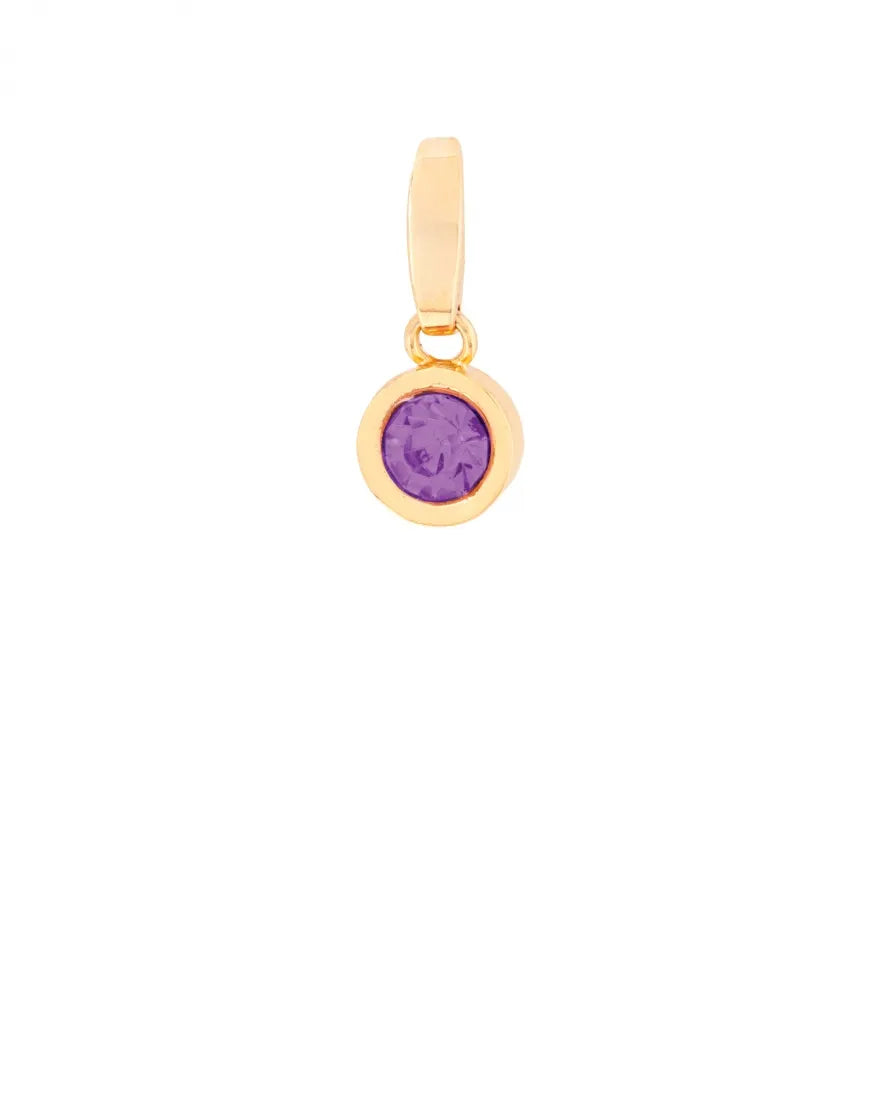 FEB ROUND GEM BIRTHSTONE CHARM
