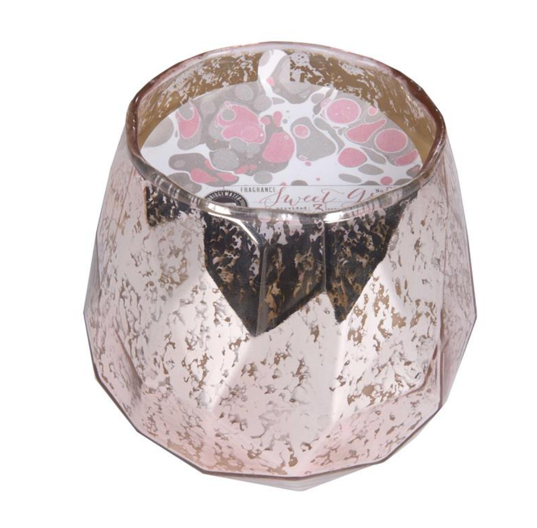 SWEET GRACE SMALL PINK MERCURY GLASS CANDLE