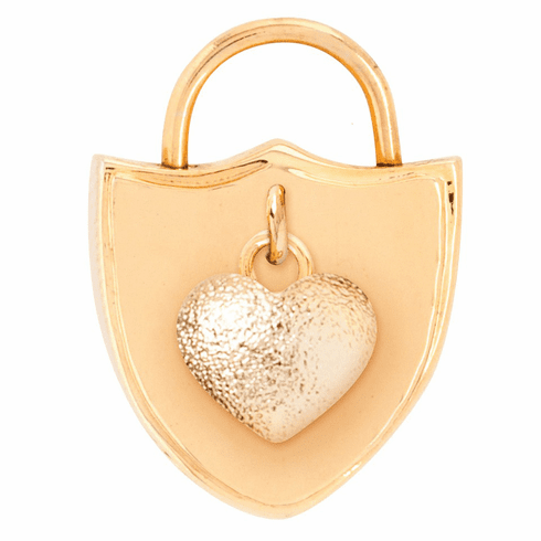 HEART SHIELD PADLOCK CHARM